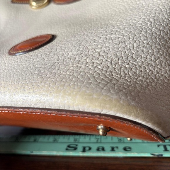Vintage Dooney & Bourke AWL Pebble Leather Tote Bone Tan‎ Duck Bag - Picture 5 of 16